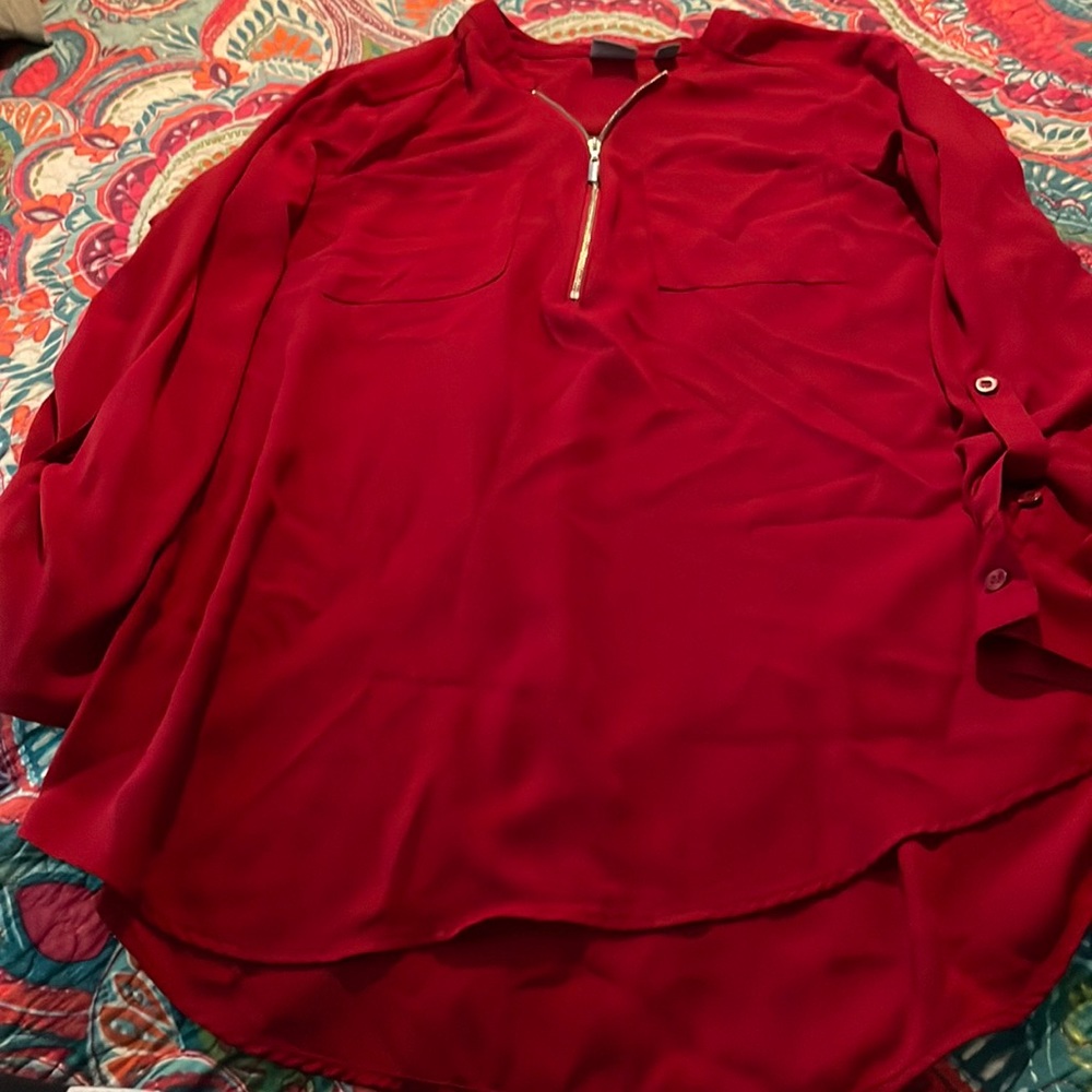 Soho New & Company maroon shirt